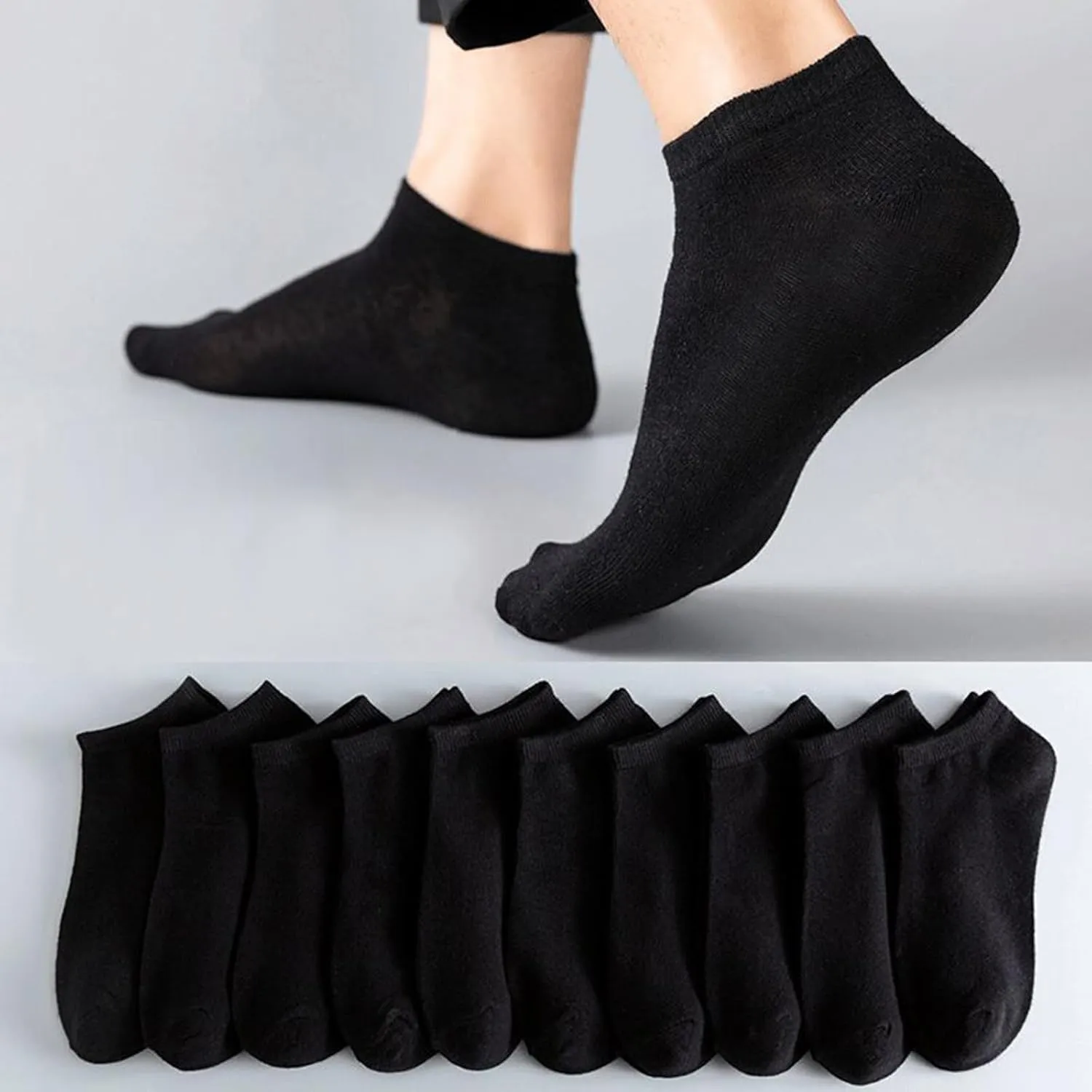 12-30 Pairs Low Cut Ankle Socks for Men Thin Breathable Casual No Show Athletic Socks Bulk