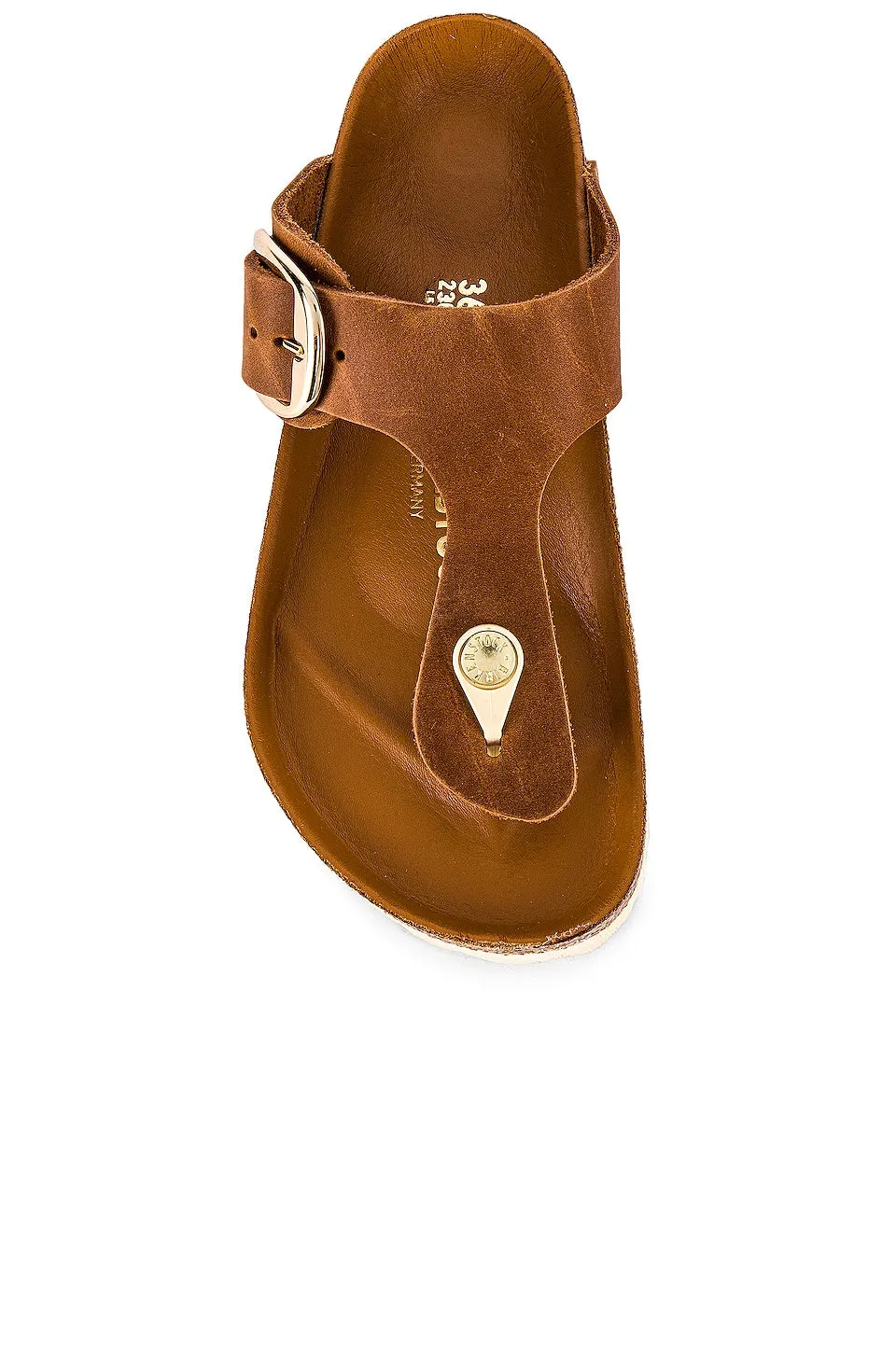 BIRKENSTOCK Gizeh Big Buckle Sandals, Cognac
