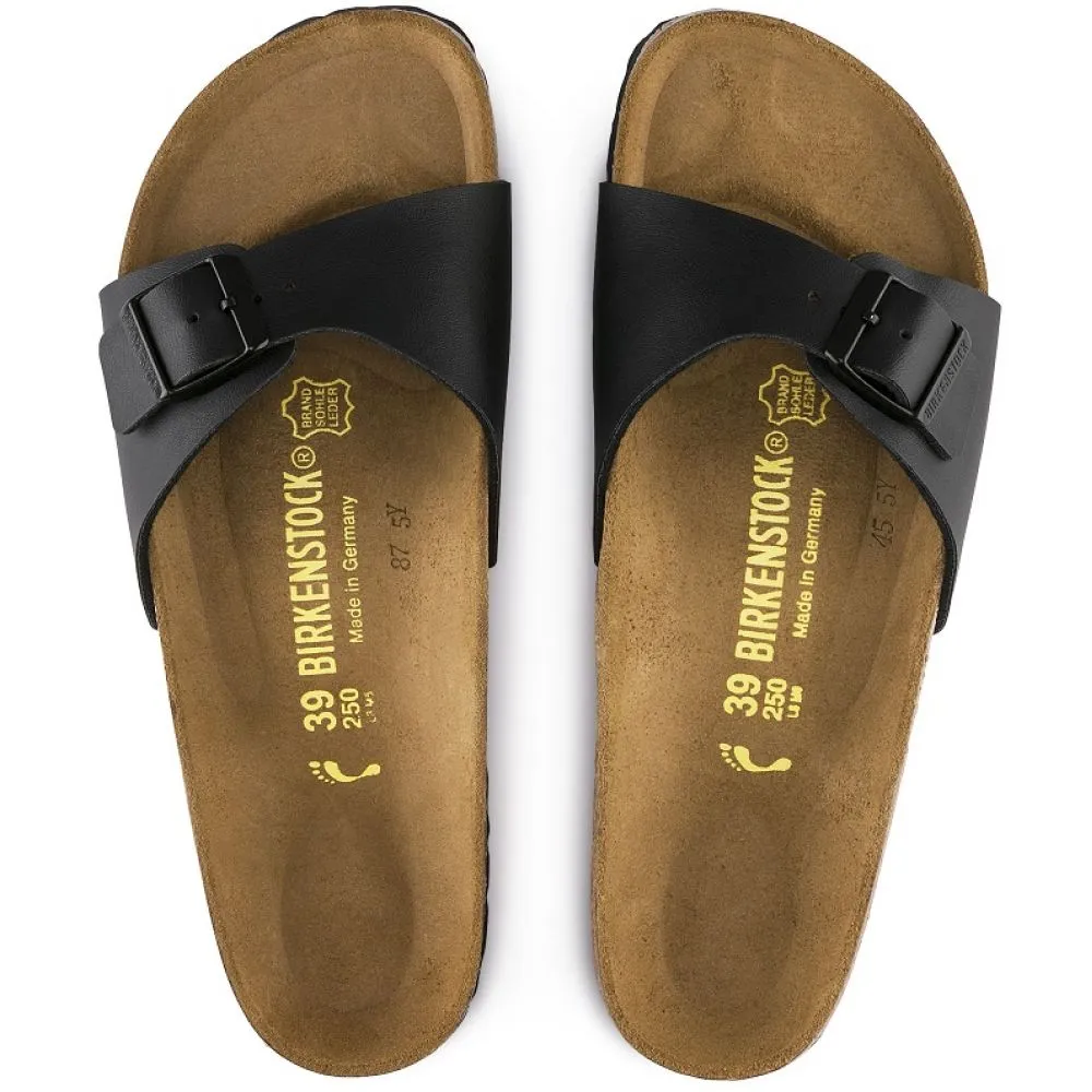 Birkenstock Women's Madrid Birko-Flor in Black (Narrow Width)