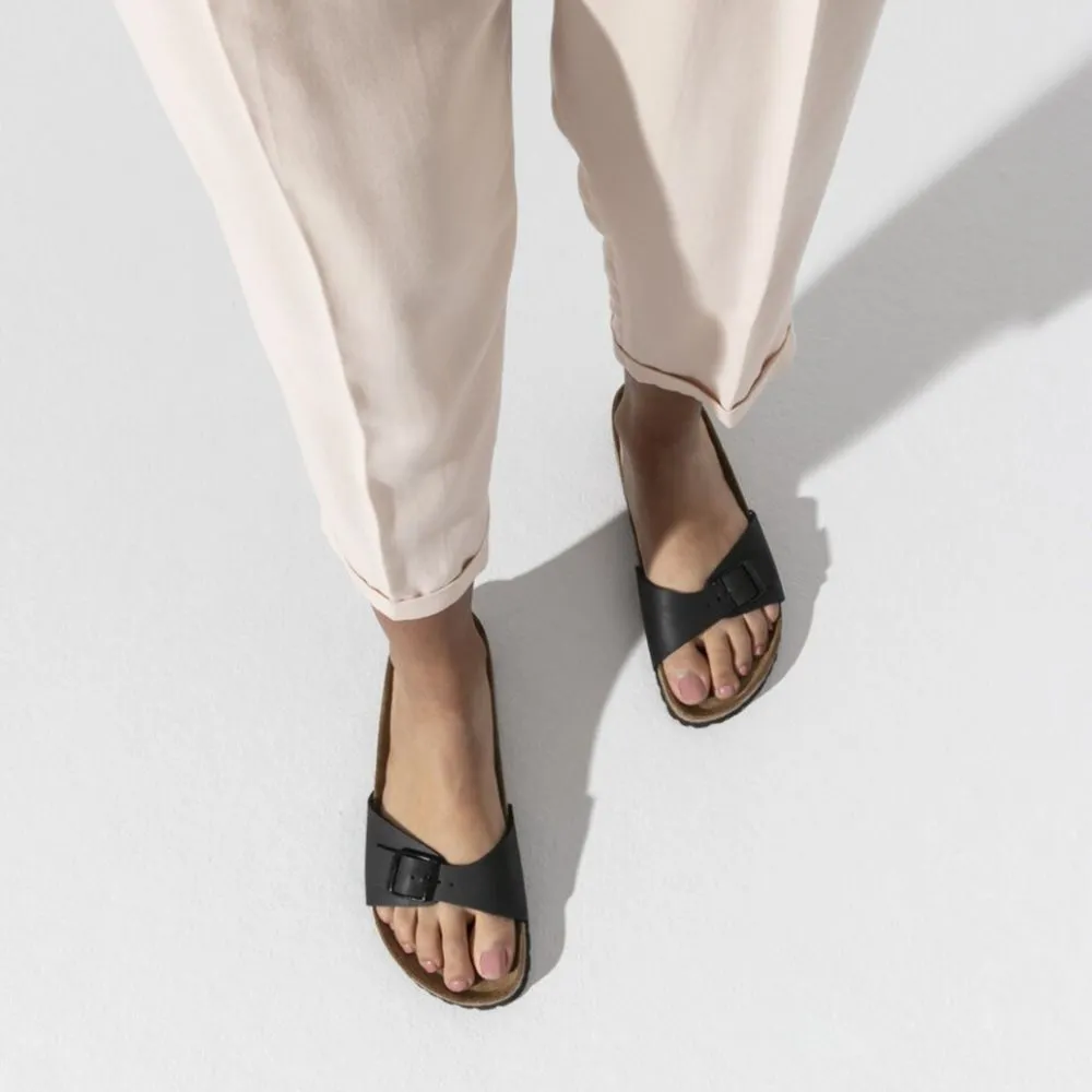 Birkenstock Women's Madrid Birko-Flor in Black (Narrow Width)