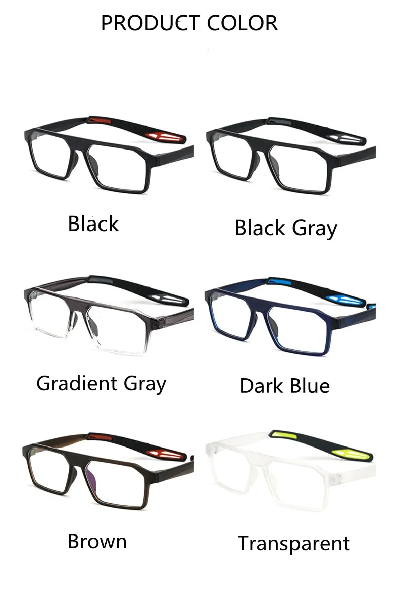 KatKani Unisex Full Rim Rectangle TR 90 Resin Sport Frame Eyeglasses K001