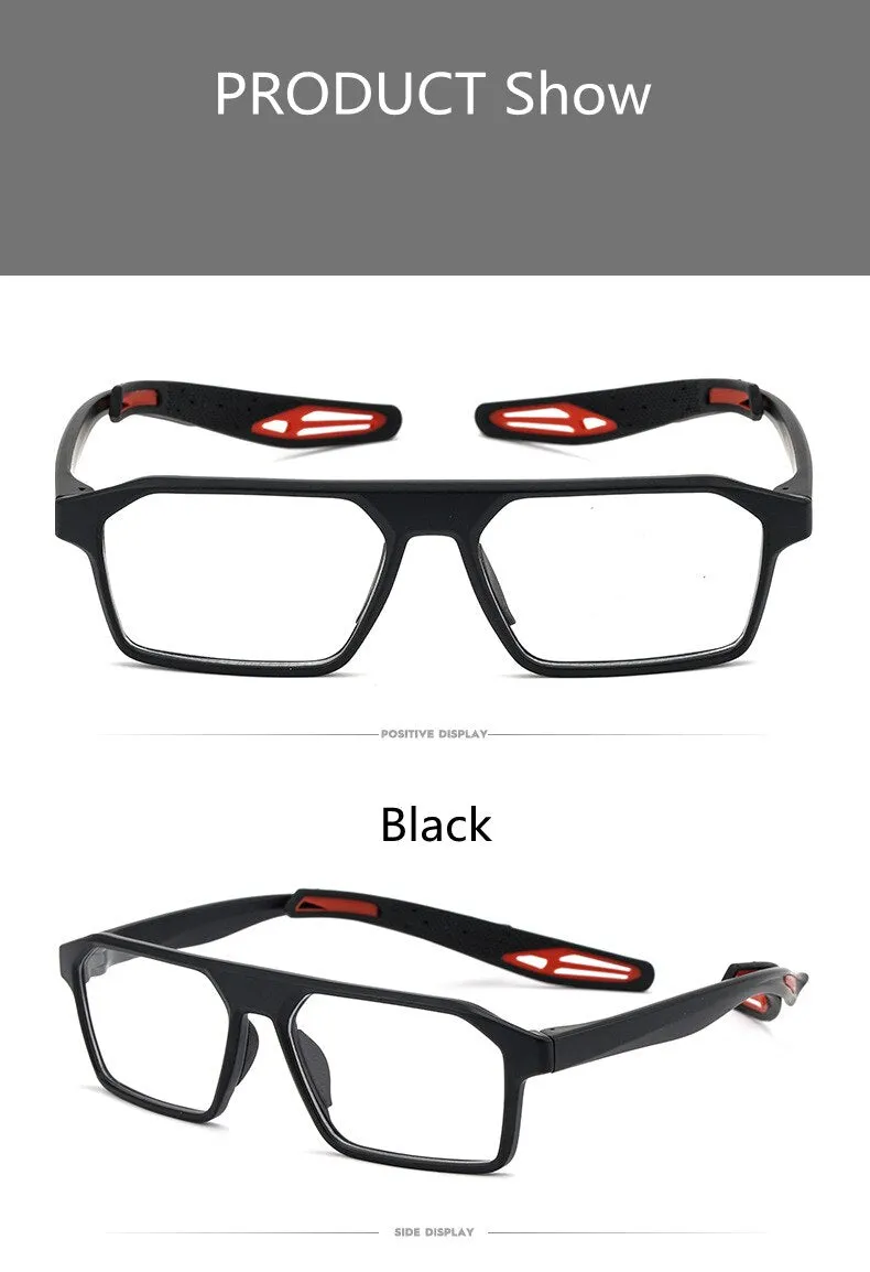 KatKani Unisex Full Rim Rectangle TR 90 Resin Sport Frame Eyeglasses K001