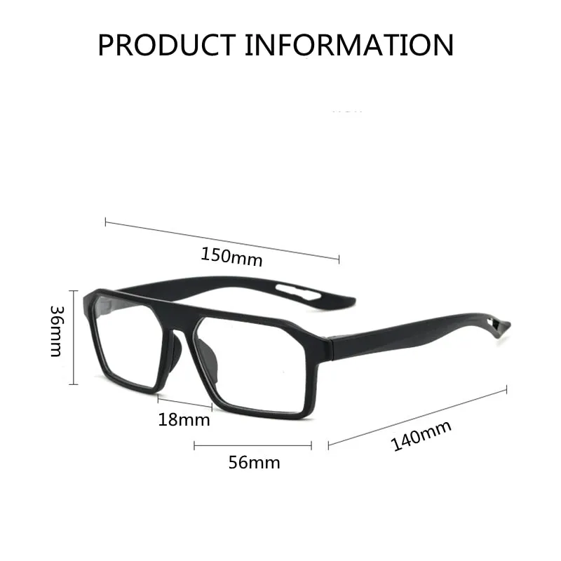 KatKani Unisex Full Rim Rectangle TR 90 Resin Sport Frame Eyeglasses K001