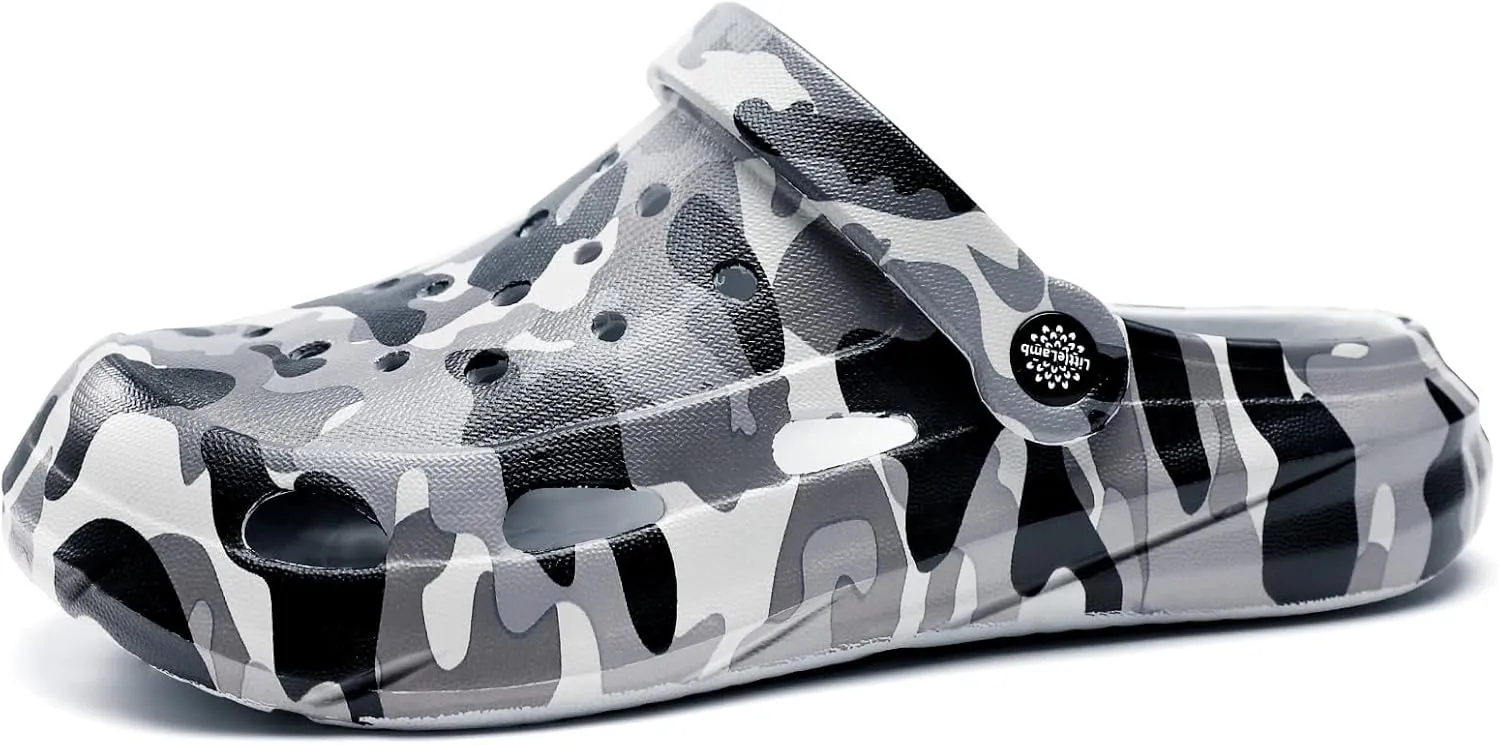 Kids Boys Girls Classic Camo Beach Clogs | Lightweight Water Sandals - Quick-Dry Non-Slip Light and Durable ??Little Kid/Big Kid??