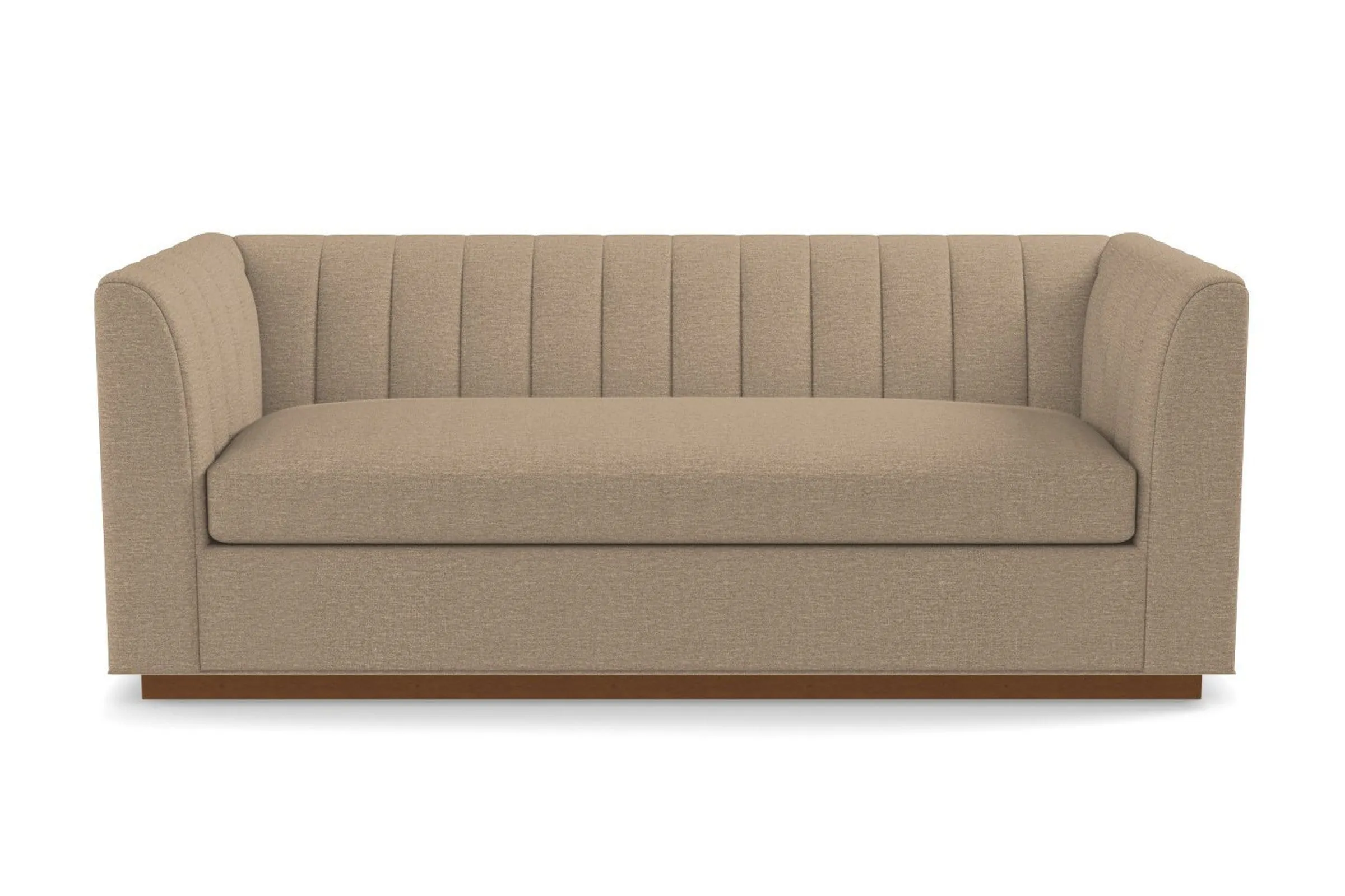 Nora Queen Size Sleeper Sofa Bed :: Leg Finish: Pecan / Sleeper Option: Memory Foam Mattress`
