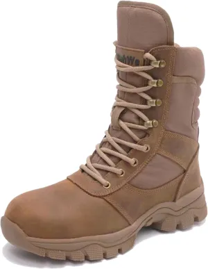 Steel Toe Boots for Men Side Zipper Puncture Proof Comfortable Indestructible 8 inch Military Work Shoes, ASTM F2413-24
