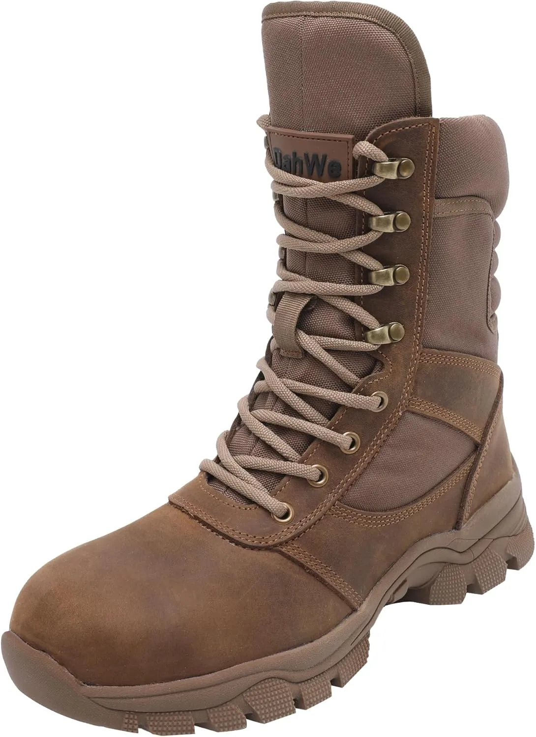 Steel Toe Boots for Men Side Zipper Puncture Proof Comfortable Indestructible 8 inch Military Work Shoes, ASTM F2413-24