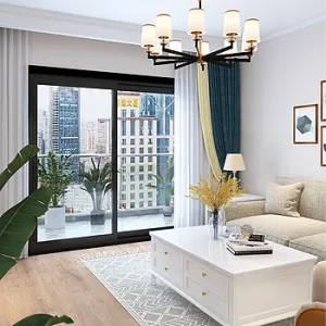 Superwu Aluminum Black Thermal Break Sliding Windows New Design American Style Vertical Sliding Windows