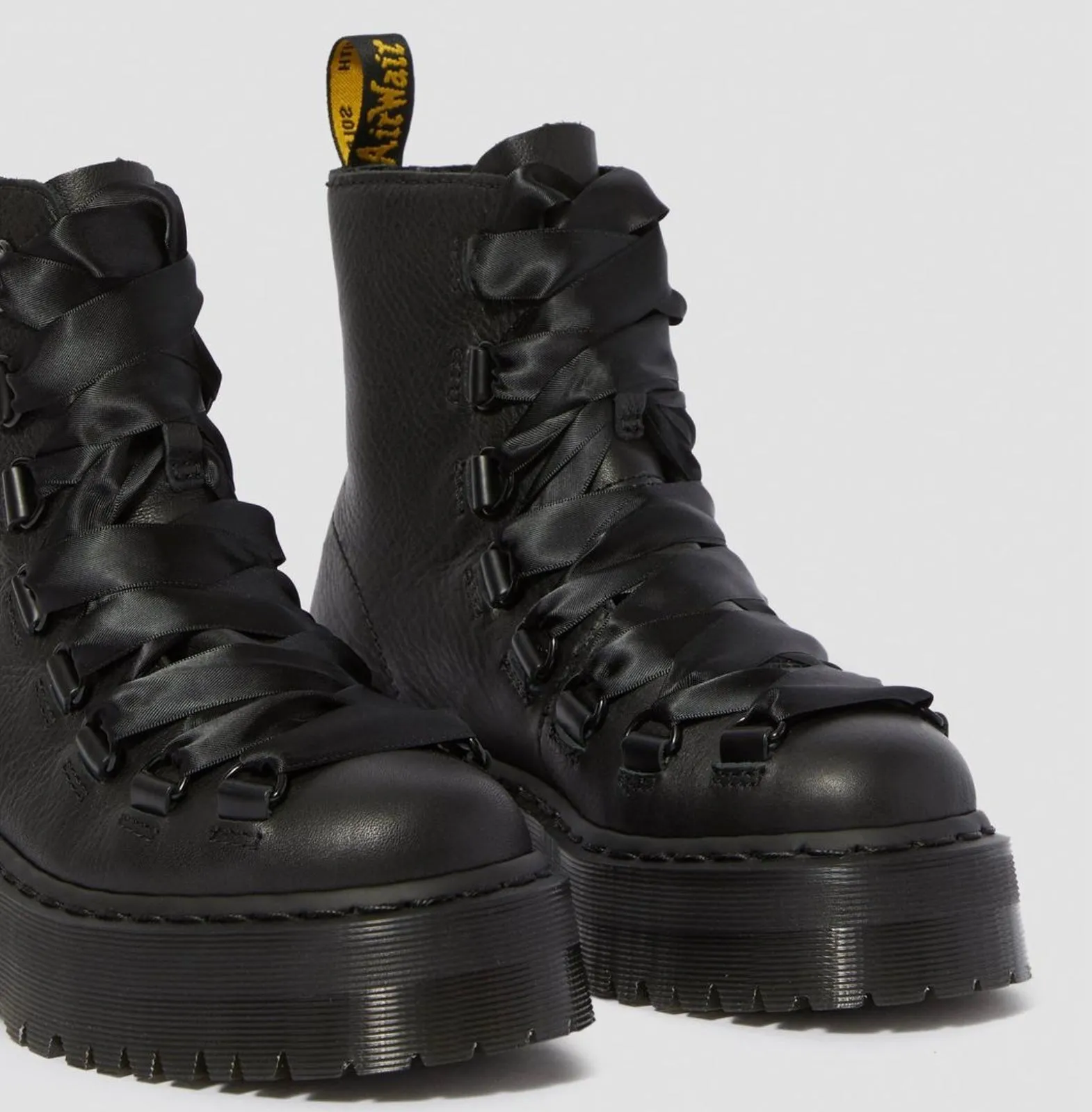 Trevonna Black   Black Pisa Smooth Platform Boots